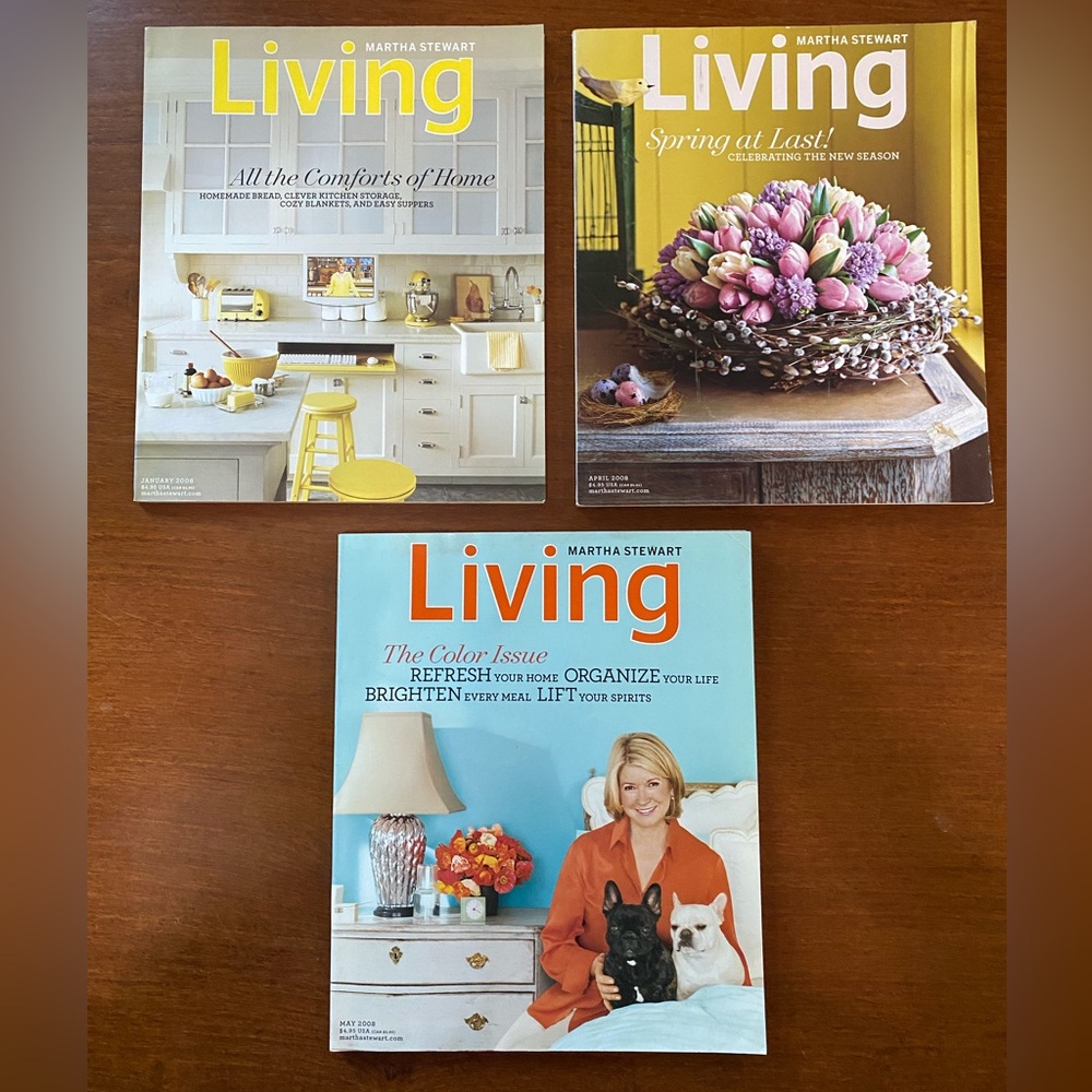 Set of 3 2008 Martha Stewart Living Magazines
